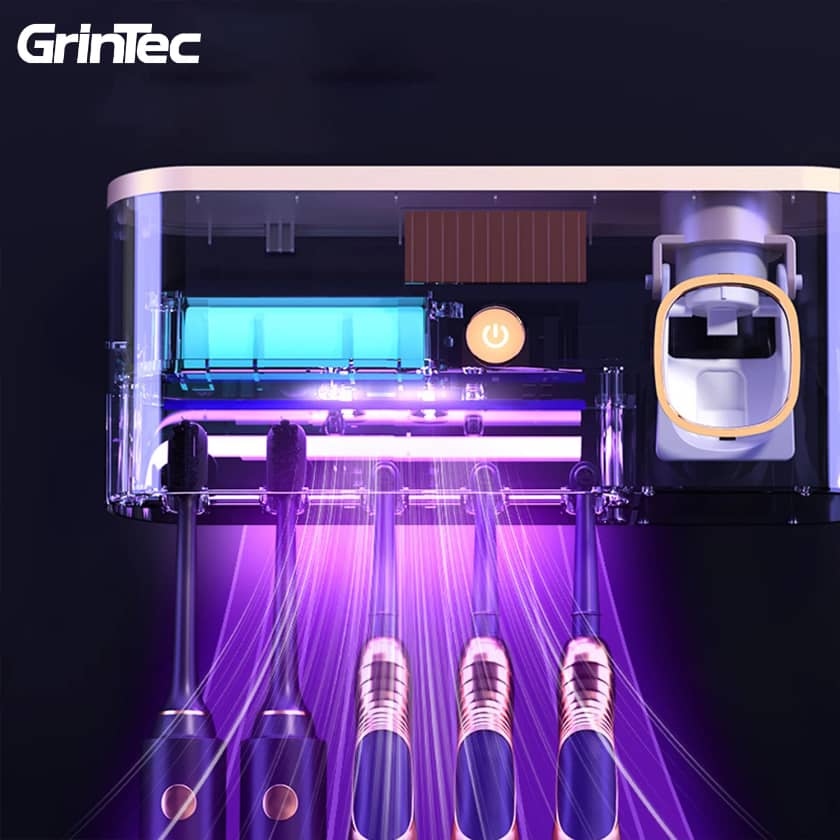 Support mural intelligent pour brosses à dents avec stérilisation